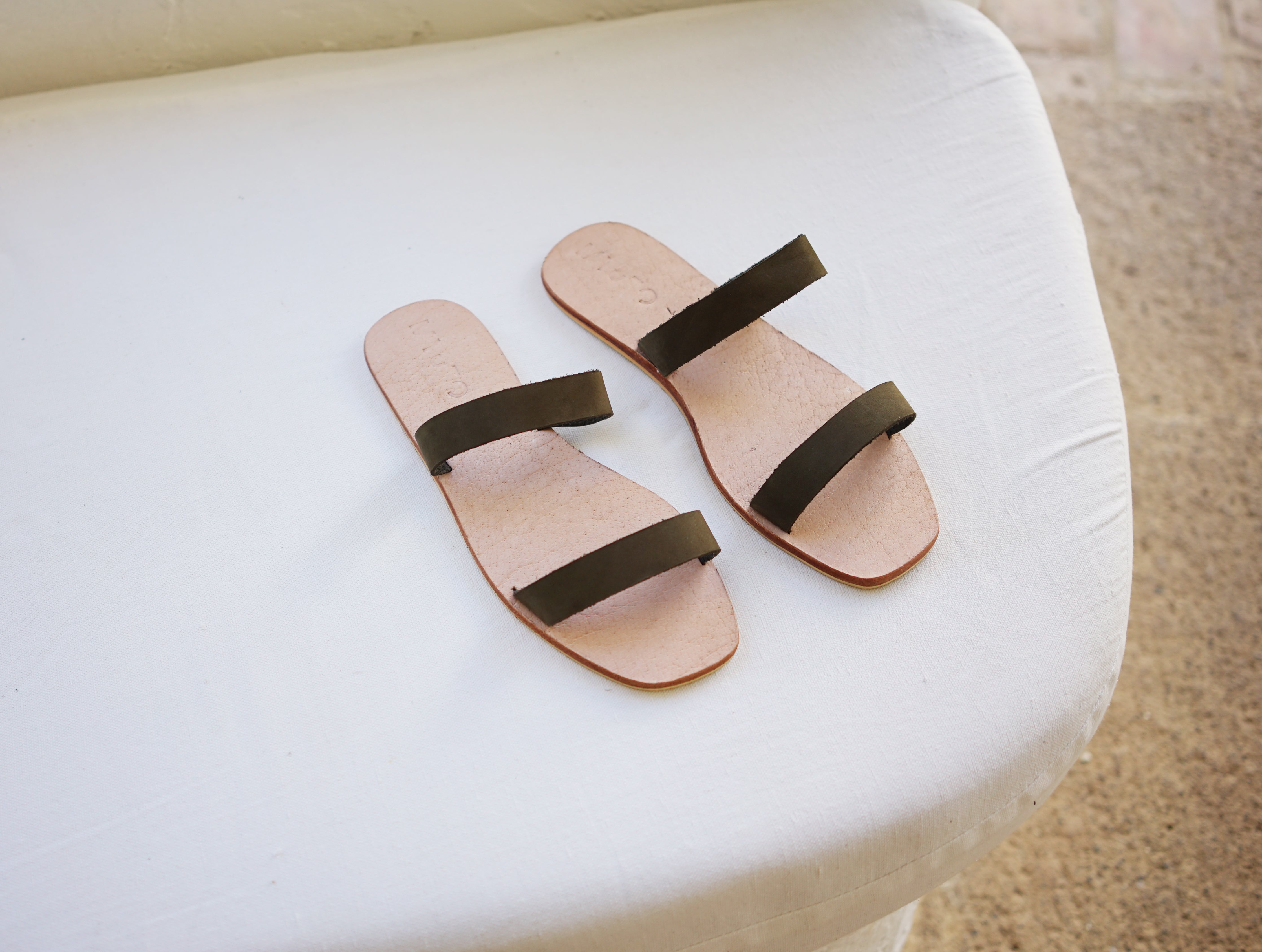 Slide sandals sales two strap